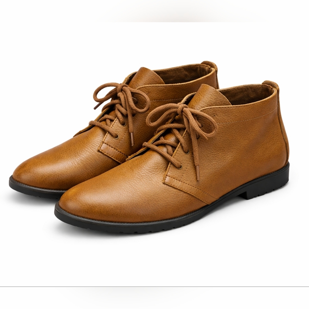 G.H. Bass & Co. Leather Lace Up Tan Loafer Ankle Boot Shoes